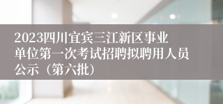 2023四川宜宾三江新区事业单位第一次考试招聘拟聘用人员公示（第六批）