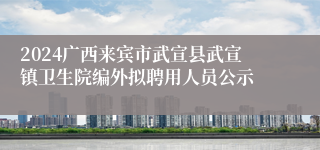2024广西来宾市武宣县武宣镇卫生院编外拟聘用人员公示
