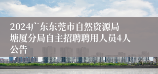 2024广东东莞市自然资源局塘厦分局自主招聘聘用人员4人公告