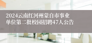 2024云南红河州蒙自市事业单位第二批校园招聘47人公告