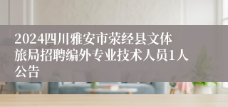 2024四川雅安市荥经县文体旅局招聘编外专业技术人员1人公告