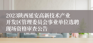 2023陕西延安高新技术产业开发区管理委员会事业单位选聘现场资格审查公告