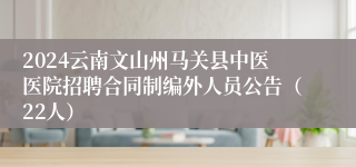 2024云南文山州马关县中医医院招聘合同制编外人员公告（22人）