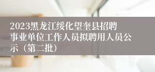 2023黑龙江绥化望奎县招聘事业单位工作人员拟聘用人员公示（第二批）