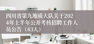 四川省第九地质大队关于2024年上半年公开考核招聘工作人员公告（43人）