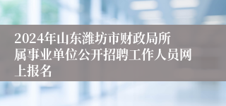 2024年山东潍坊市财政局所属事业单位公开招聘工作人员网上报名