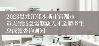 2023黑龙江佳木斯市富锦市重点领域急需紧缺人才选聘考生总成绩查询通知