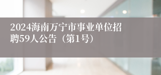 2024海南万宁市事业单位招聘59人公告（第1号）