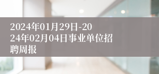 2024年01月29日-2024年02月04日事业单位招聘周报