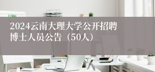 2024云南大理大学公开招聘博士人员公告（50人）