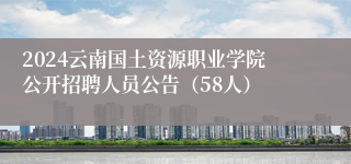 2024云南国土资源职业学院公开招聘人员公告（58人）