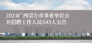 2024广西崇左市事业单位公开招聘工作人员543人公告