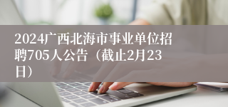 2024广西北海市事业单位招聘705人公告（截止2月23日）