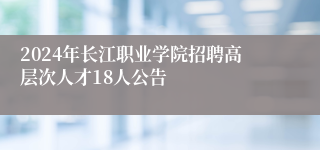 2024年长江职业学院招聘高层次人才18人公告