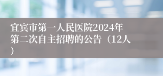 宜宾市第一人民医院2024年第二次自主招聘的公告（12人）