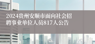 2024贵州安顺市面向社会招聘事业单位人员817人公告