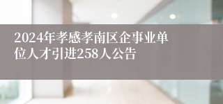 2024年孝感孝南区企事业单位人才引进258人公告