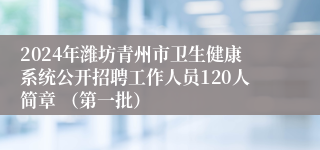 2024年潍坊青州市卫生健康系统公开招聘工作人员120人简章 （第一批）