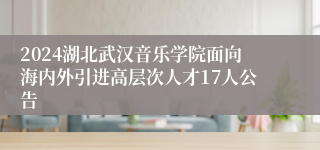 2024湖北武汉音乐学院面向海内外引进高层次人才17人公告