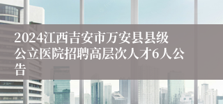 2024江西吉安市万安县县级公立医院招聘高层次人才6人公告