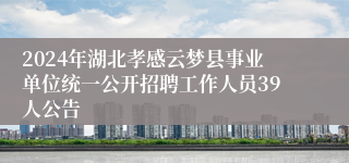 2024年湖北孝感云梦县事业单位统一公开招聘工作人员39人公告