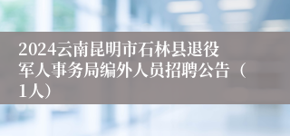 2024云南昆明市石林县退役军人事务局编外人员招聘公告（1人）