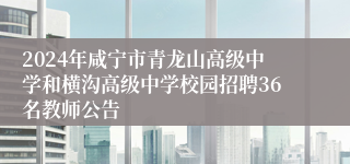 2024年咸宁市青龙山高级中学和横沟高级中学校园招聘36名教师公告