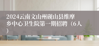 2024云南文山州砚山县维摩乡中心卫生院第一期招聘（6人）
