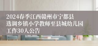 2024春季江西赣州市宁都县选调乡镇小学教师至县城幼儿园工作30人公告