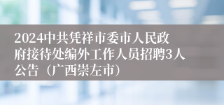 2024中共凭祥市委市人民政府接待处编外工作人员招聘3人公告（广西崇左市）