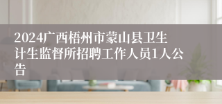 2024广西梧州市蒙山县卫生计生监督所招聘工作人员1人公告