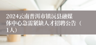 2024云南普洱市镇沅县融媒体中心急需紧缺人才招聘公告（1人）