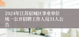 2024年江苏宿城区事业单位统一公开招聘工作人员31人公告
