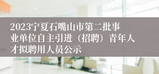 2023宁夏石嘴山市第二批事业单位自主引进（招聘）青年人才拟聘用人员公示