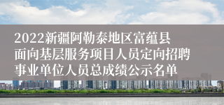 2022新疆阿勒泰地区富蕴县面向基层服务项目人员定向招聘事业单位人员总成绩公示名单