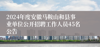 2024年度安徽马鞍山和县事业单位公开招聘工作人员45名公告