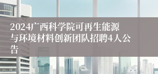 2024广西科学院可再生能源与环境材料创新团队招聘4人公告