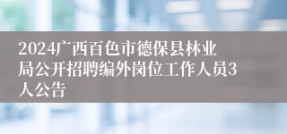 2024广西百色市德保县林业局公开招聘编外岗位工作人员3人公告