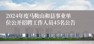 2024年度马鞍山和县事业单位公开招聘工作人员45名公告