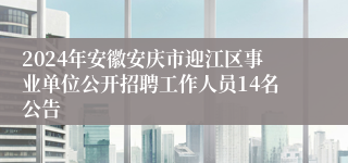 2024年安徽安庆市迎江区事业单位公开招聘工作人员14名公告