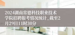 2024湖南常德科技职业技术学院招聘报考情况统计_截至2月29日11时30分