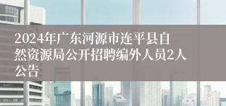 2024年广东河源市连平县自然资源局公开招聘编外人员2人公告 