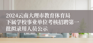 2024云南大理市教育体育局下属学校事业单位考核招聘第一批拟录用人员公示
