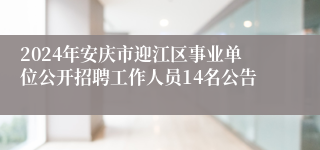 2024年安庆市迎江区事业单位公开招聘工作人员14名公告