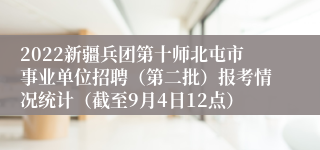 2022新疆兵团第十师北屯市事业单位招聘（第二批）报考情况统计（截至9月4日12点）