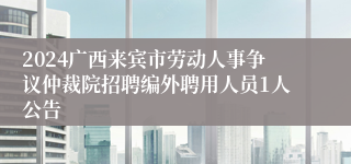 2024广西来宾市劳动人事争议仲裁院招聘编外聘用人员1人公告