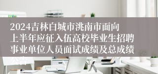 2024吉林白城市洮南市面向上半年应征入伍高校毕业生招聘事业单位人员面试成绩及总成绩公告