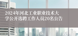 2024年河北工业职业技术大学公开选聘工作人员20名公告