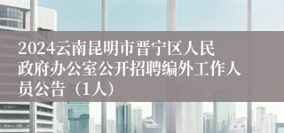 2024云南昆明市晋宁区人民政府办公室公开招聘编外工作人员公告（1人）