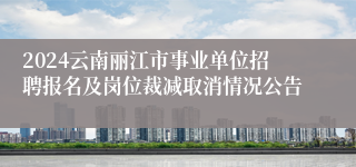 2024云南丽江市事业单位招聘报名及岗位裁减取消情况公告